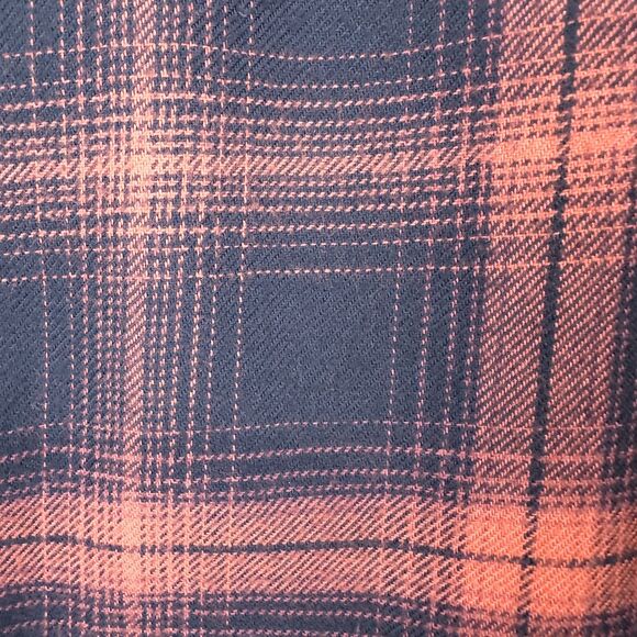 Loft Plaid Drop Waist Shirt Dress Small Tall Navy Blue Pink Cottage Prairie - Picture 5 of 16